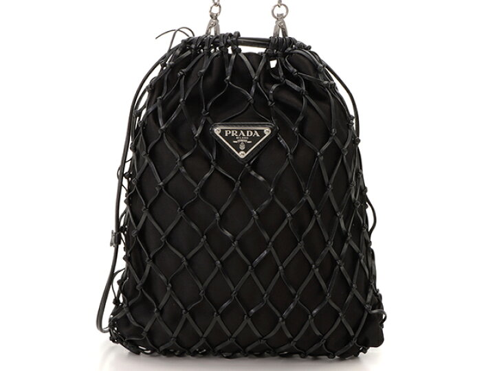 楽天市場】PRADA プラダ メッシュ チェーンショルダーバッグ サテン 
