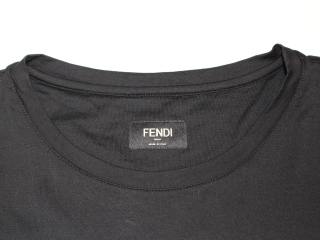 FENDI フェンディ Tシャツ メンズL ロゴ ブラック コットン 【432】 【中古】【大黒屋】 | 質屋　大黒屋
