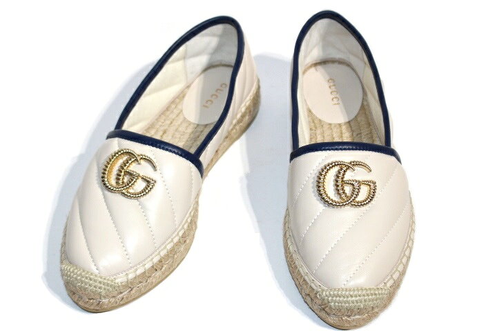 楽天市場】GUCCI グッチ ダブルG付き レザー エスパドリーユ 634238 