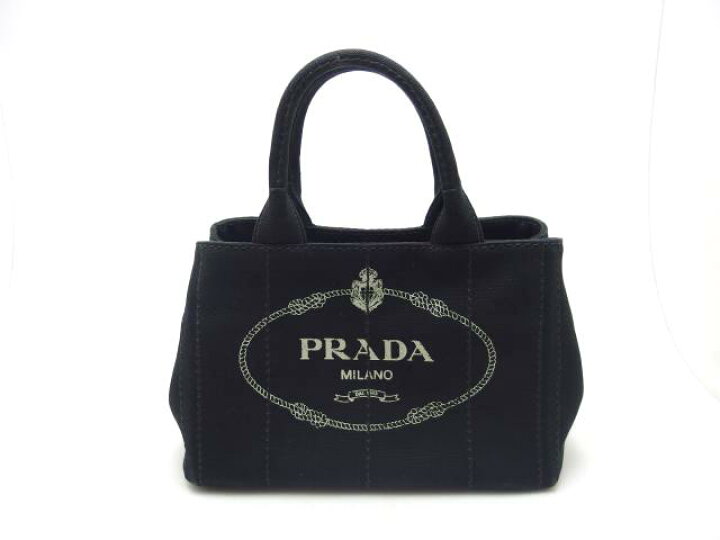 楽天市場】PRADA プラダ ストライプ ミニカナパ 2way ブラック 