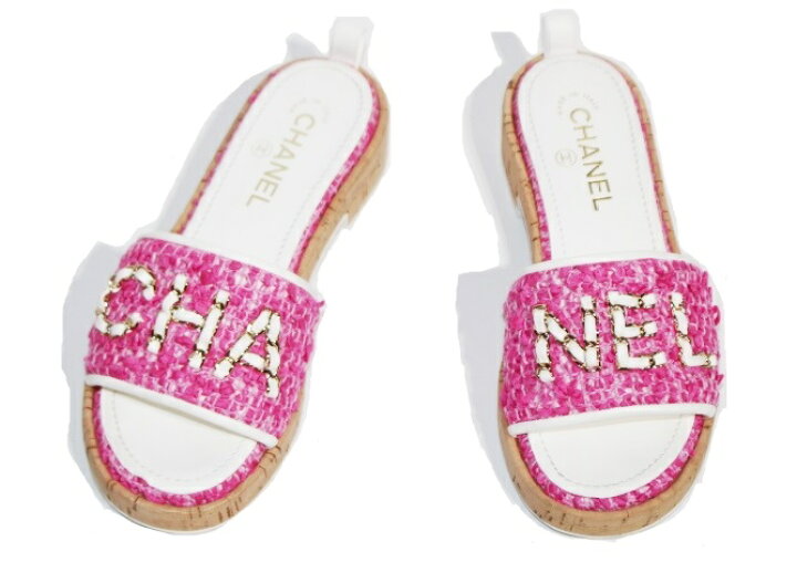 楽天市場】CHANEL シャネル ミュール サンダル レディース38C ピンク  