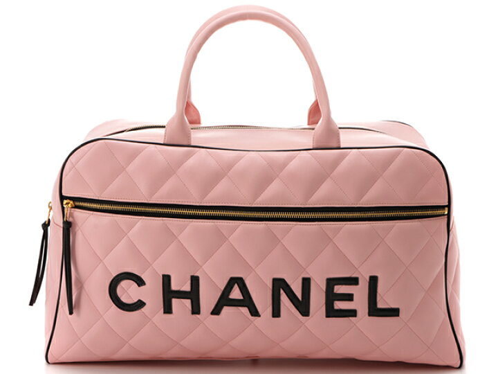 楽天市場】CHANEL シャネル マトラッセロゴボストンバッグ ピンク 