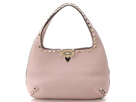 VALENTINO　バレンチノ　ロックスタッズ　スモールホーボーバッグ　ローズクオーツ　レザー【430】2147100368437 【中古】【大黒屋】