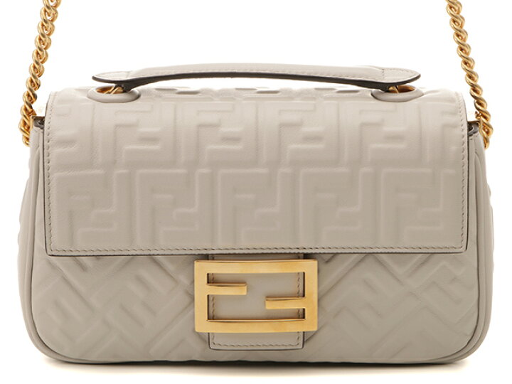 楽天市場】FENDI フェンディ バゲットチェーンミディ ライトグレー 
