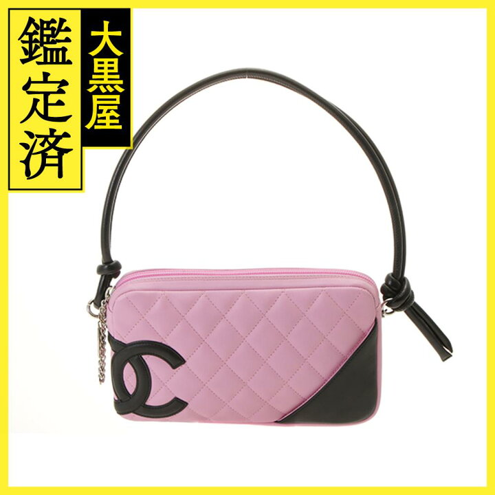 楽天市場】CHANEL シャネル ハンドバッグ カンボンライン ピンク×黒 SV 