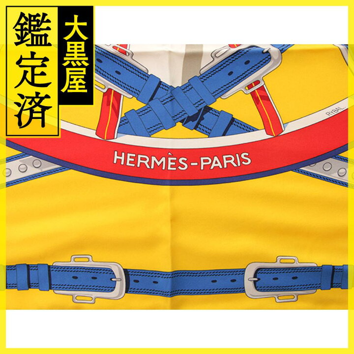 楽天市場】HERMES エルメス スカーフ カレ ウォッシュ90 自由への車輪 