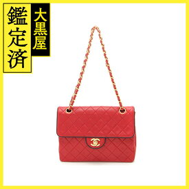 CHANEL シャネル　マトラッセ　ショルダーバッグ　Wチェーンショルダー　レッド【472】MM 【中古】【大黒屋】