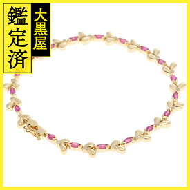 JEWELRY　ジュエリー　ブレスレット　K18イエローゴールド　ルビー2.2　/ダイヤモンド0.09　12.5g　2147200455648【472】H 【中古】【大黒屋】