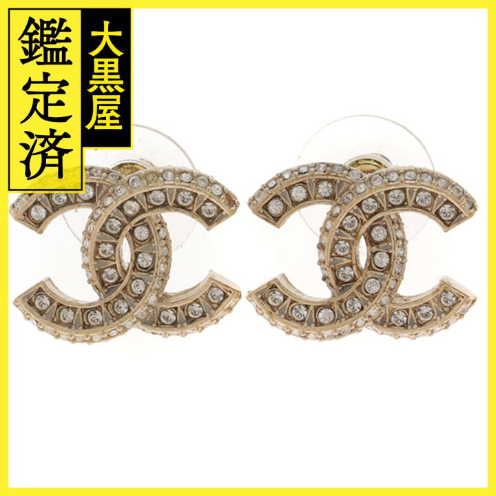 楽天市場】CHANEL シャネル ココマークピアス GP/クリスタル  