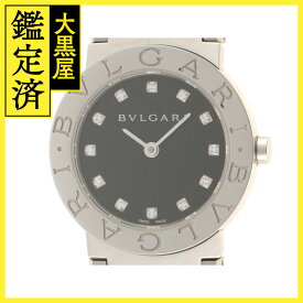 BVLGARI ブルガリブルガリ 時計 レディース SS 12PD ステンレススチール 黒文字盤【434】 【中古】【大黒屋】