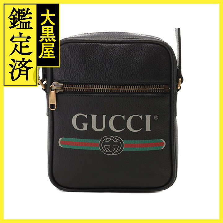 楽天市場】GUCCI グッチ グッチプリント ショルダーバッグ ブラック  