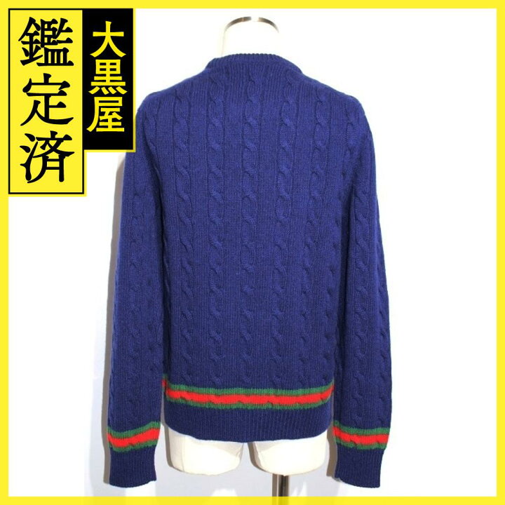 楽天市場】GUCCI グッチ セーター メンズM ブルー ネイビー シェリー  