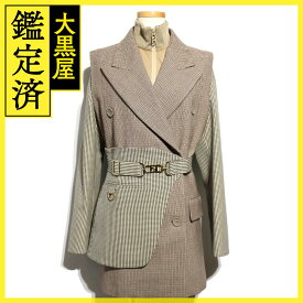 FENDI　フェンディ　衣類　千鳥格子　ウールジャケット　3点セット　レディース38　ベージュ/ブラウン　ウール　2147100482676　【200】 【中古】【大黒屋】