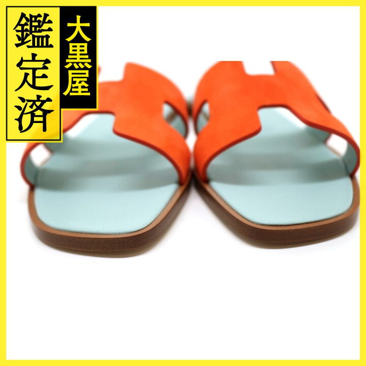 楽天市場】HERMES エルメス 靴 オラン サンダル レディース37 オレンジ 