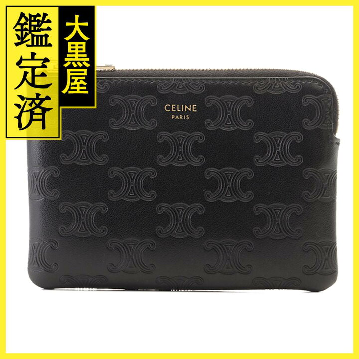 楽天市場】CELINE セリーヌ トリオンフ コインケース ブラック カーフ  