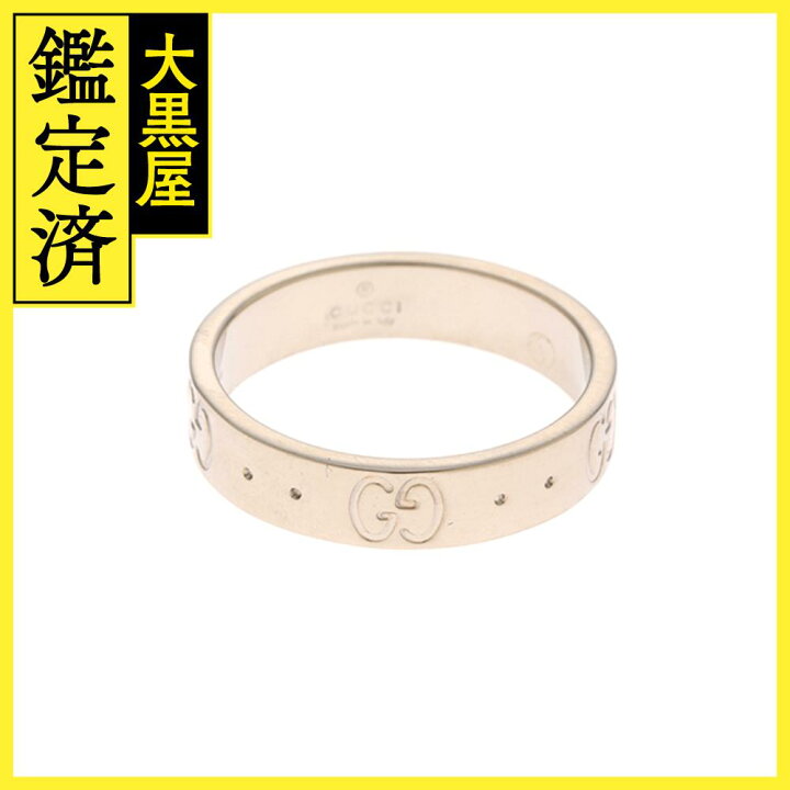 楽天市場】GUCCI グッチ アイコンリング K18 ホワイトゴールド 3.6g 9 