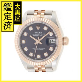 2023年10月 ROLEX ロレックス デイトジャスト28 279171G オーベルジーヌ（パープル） 10ポイントダイヤ ローズゴールドコンビ レディース 自動巻き （2143400606561）【200】 【中古】【大黒屋】