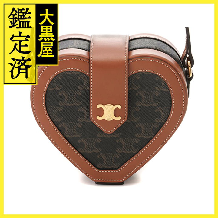 楽天市場】CELINE セリーヌ トリオンフ ハートタンブール タン PVC 