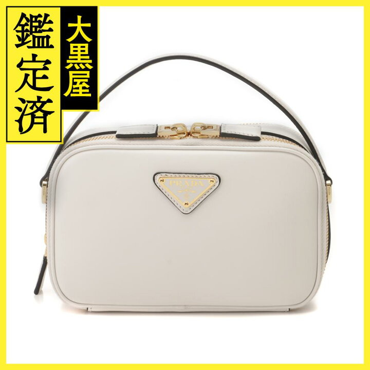 楽天市場】PRADA プラダ オデットレザー ミニバッグ ホワイト レザー  