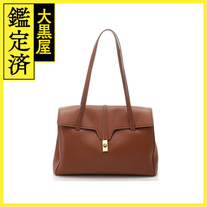 楽天市場】CELINE セリーヌ セーズ ミディアム ブラウン レザー 