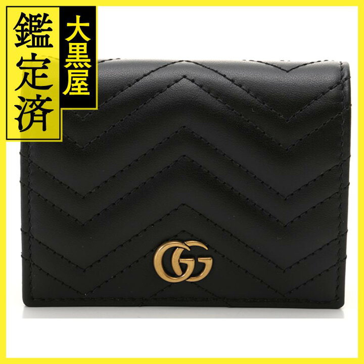 楽天市場】GUCCI グッチ GGマーモント 二つ折り財布 466492 ブラック 