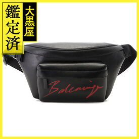 BALENCIAGA　バレンシアガ　バッグ　エブリデイ　ベルトバッグ　552375　ブラック/レッド　レザー　2143500271292　【437】 【中古】【大黒屋】