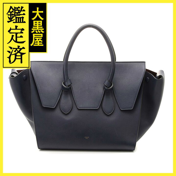 楽天市場】CELINE セリーヌ タイ ネイビー カーフ ハンドバッグ【460  