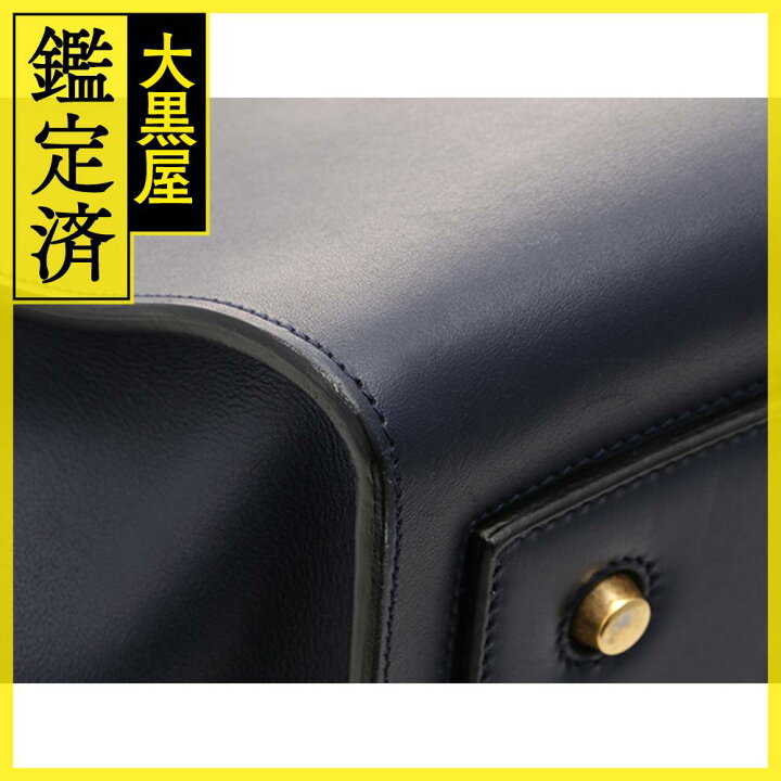 楽天市場】CELINE セリーヌ タイ ネイビー カーフ ハンドバッグ【460 