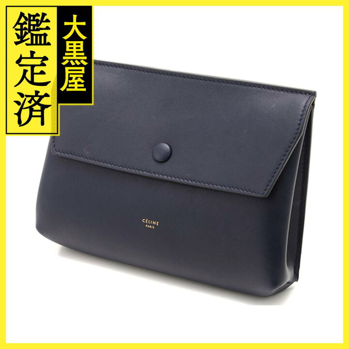 楽天市場】CELINE セリーヌ タイ ネイビー カーフ ハンドバッグ【460 