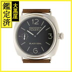 PANERAI パネライ 腕時計 ラジオミール ブラックシール PAM00183 ステンレス/革 ブラック文字盤 手巻き【472】SJ 【中古】【大黒屋】