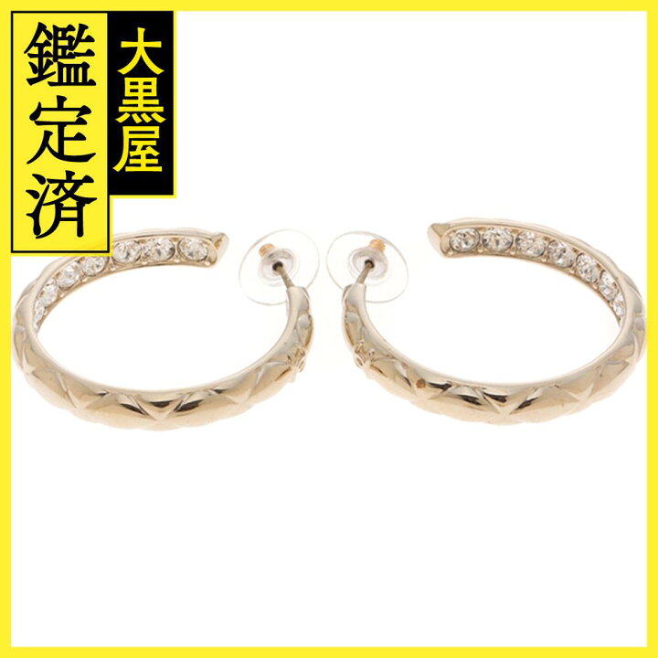 楽天市場】CHANEL シャネル マトラッセフープピアス メタル GP ライン 