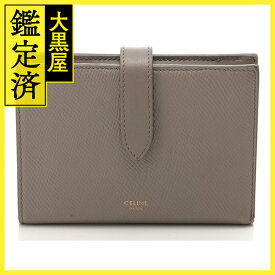 CELINE　セリーヌ　財布　ミディアムストラップウォレット　グレージュ　カーフ　2147300375310　【200】 【中古】【大黒屋】