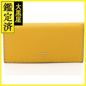 FENDI　フェンディ　財布　セレリアZIP長財布　イエロー　レザー　2143300194982　【437】 【中古】【大黒屋】