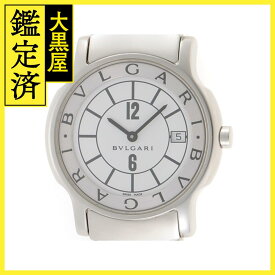 BVLGARI 　ブルガリ 　ソロテンポ 　ST35S 　腕時計 　SS 　クォーツ 　ホワイト 　メンズ　【436】　2148103625022 【中古】【大黒屋】