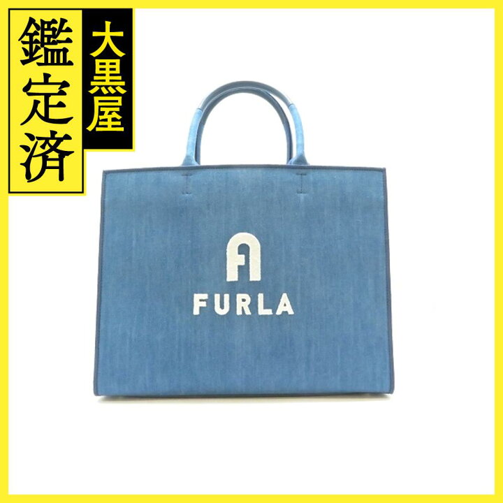 楽天市場】FURLA フルラ オポチュニティ トートバッグ ブルー デニム 