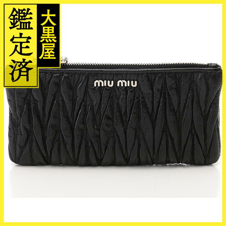 楽天市場】miumiu ミュウミュウ マテラッセ ポーチ ブラック レザー  
