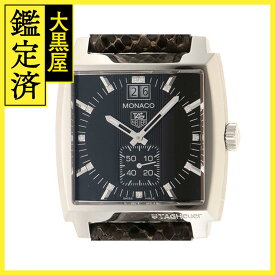 TAG HEUER タグ・ホイヤー 腕時計 モナコ WAW1310.FC6216 ステンレススチール/パイソンベルト 13Pダイヤモンドブラック文字盤【472】SJ 【中古】【大黒屋】