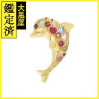 JEWELRY　ジュエリー　貴金属・宝石　トップ　イルカ　K18　ゴールド　マルチカラーストーン　約4.5g　2147400258780【200】 【中古】【大黒屋】