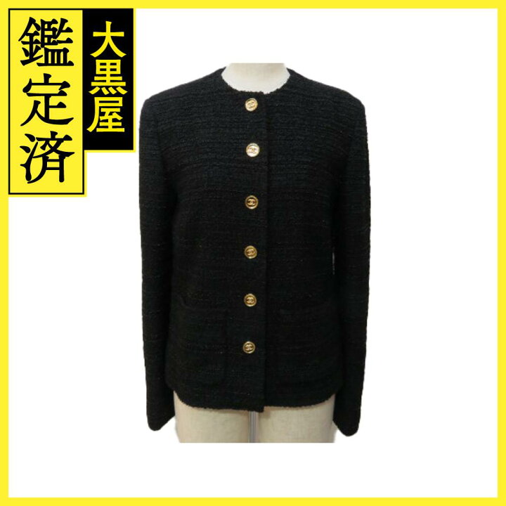 楽天市場】CHANEL シャネル ツイードジャケット レディース38 ブラック  