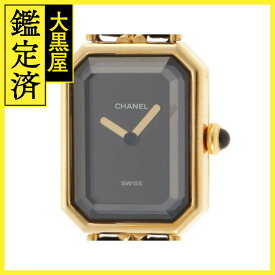 CHANEL　シャネル　レディース腕時計　プルミエールL　H0001　ブラック文字盤　クオーツ　GP/革【433】 【中古】【大黒屋】