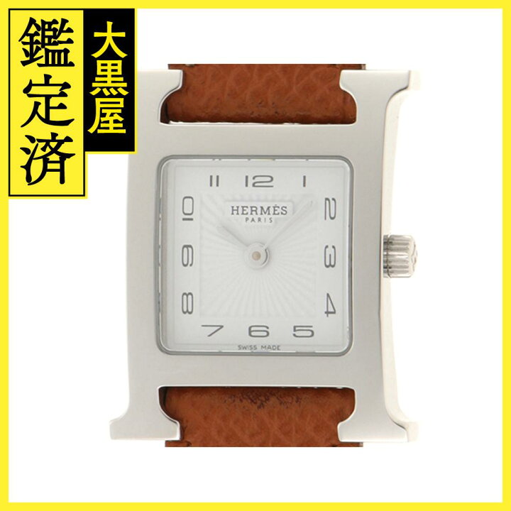 楽天市場】HERMES エルメス Hウォッチミニ H1.1210 SS/革 クオーツ  
