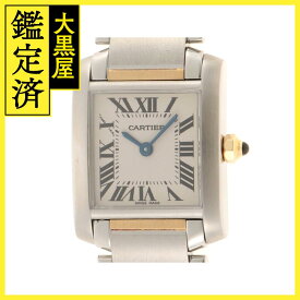 Cartier カルティエ　タンクフランセーズSM　ホワイト文字盤　K18イエローゴールド/ステンレス　レディースサイズ腕時計　【434】 【中古】【大黒屋】