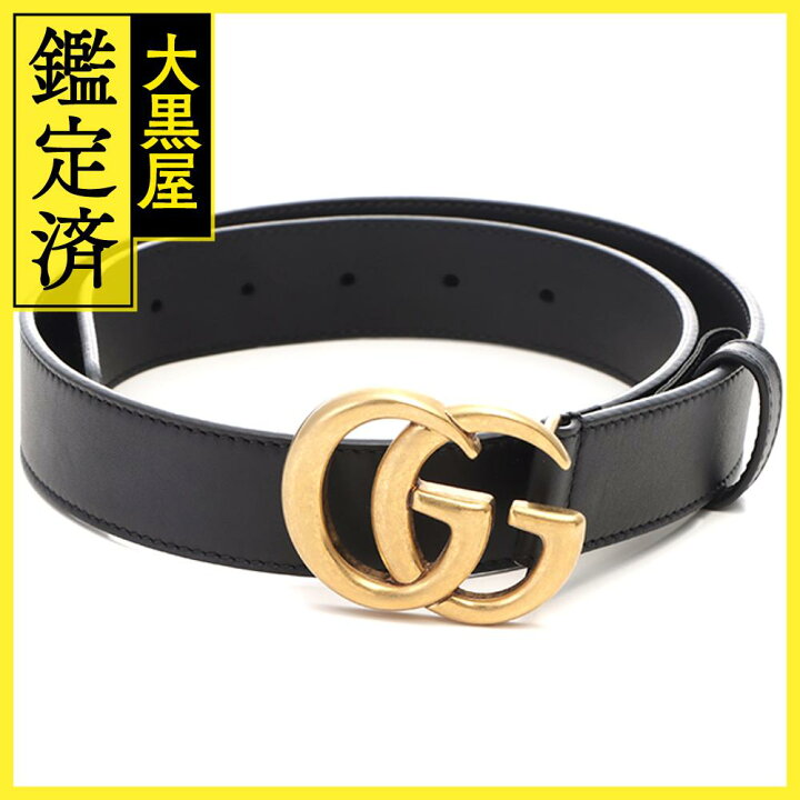 楽天市場】GUCCI グッチ ダブルGスリムベルト メンズ75 30mm ブラック  