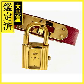 HERMES エルメス 腕時計 ケリーウォッチ KE1.201 ゴールドメッキ/クシュベル ○Z刻印 ゴールド文字盤 クオーツ 現状販売 社外ムーブメント【472】SJ 【中古】【大黒屋】