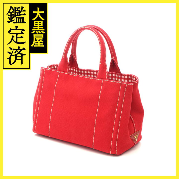 楽天市場】PRADA プラダ ギンガムチェック ミニカナパ レッド/ホワイト 