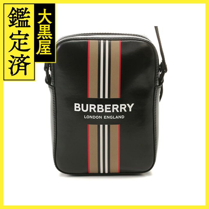 楽天市場】BURBERRY バーバリー ロゴ メッセンジャーバッグ ブラック  