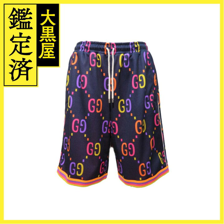 楽天市場】GUCCI グッチ GGハーフパンツ メンズM ネイビー/マルチ 