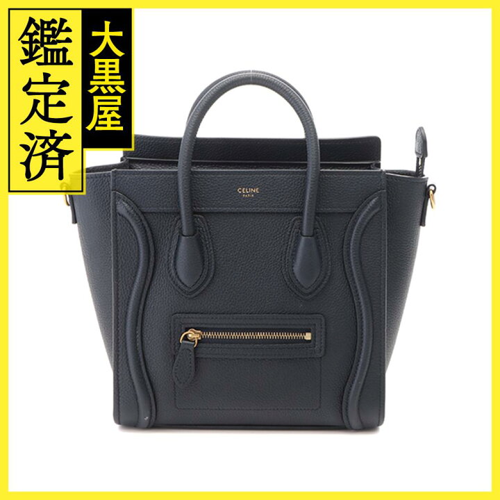 楽天市場】 CELINE セリーヌ ラゲージ ナノ ネイビー レザー 189243  