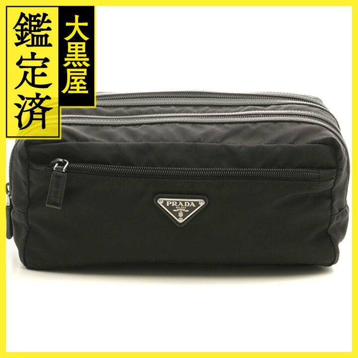 楽天市場】PRADA プラダ セカンドバッグ ポーチ ブラック ナイロン  