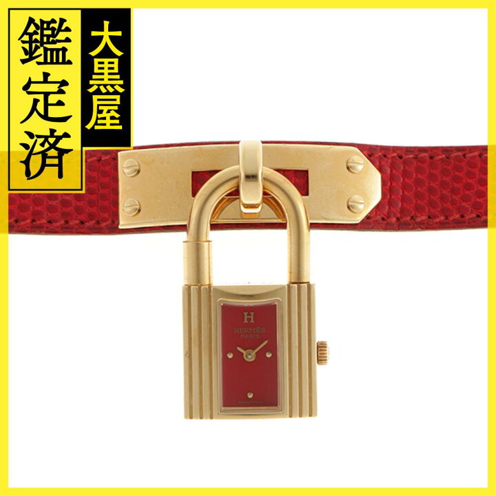 楽天市場】HERMES エルメス ケリーウォッチ KE1.201 レッド文字盤 GP  